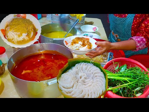 My Satisfying Food - $0.75 For A Bowl Of Khmer Rice Noodle - Most Popular Cambodian Food