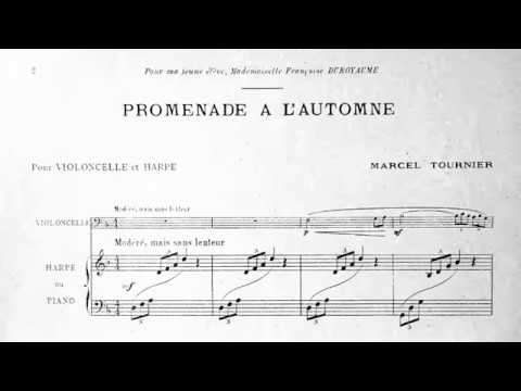 Marcel Tournier - Promenade à l'automne for Violoncello & Harp (Score video)