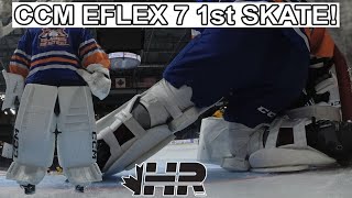1st skate in CCM Eflex 7 pads and 580 glove! Hockey goalie net cam GoPro