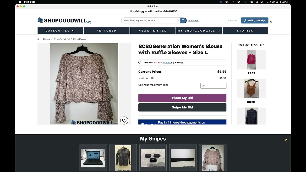 ShopGoodwill Auction Sniper: How To Win Auctions Last Second 🕐 | Step-By-Step Demo