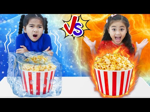 Annie and Suri Pretend Play Hot vs Cold Challenge