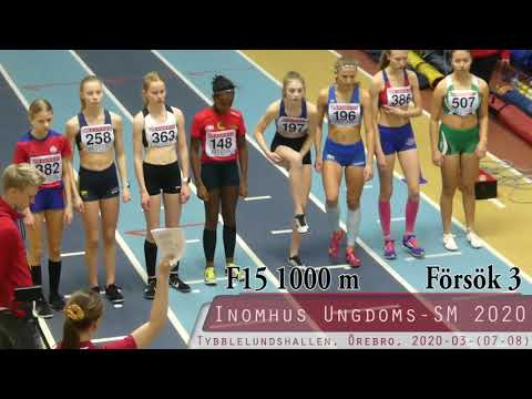 Inomhus Ungdoms-SM 2020 - F15 1000 m