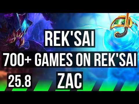 REK'SAI vs ZAC (JGL) | Legendary, 700+ games | NA Master | 25.8