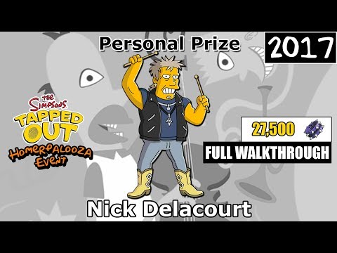 TSTO - Homerpalooza Event | Nick Delacourt (FULL WALKTHROUGH) | Personal Prize (2017)
