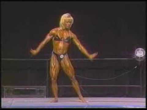 Muscular blond woman