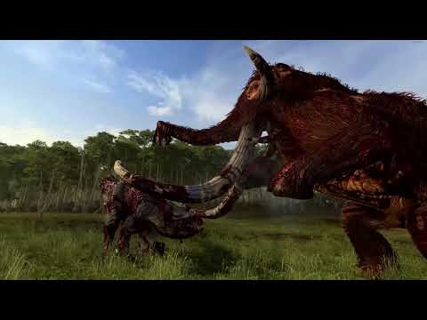 Feral Carnosaur VS Feral Mammoth | Total War: Warhammer 2