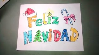 Dibuja las letras de Feliz Navidad con estilo y diseño