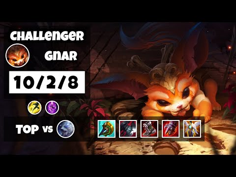 Gnar vs Volibear NA Challenger TOP (10/2/8) - v11.8