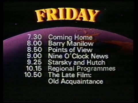 Thursday 26th March 1981 BBC1 - Kojak - Barry Manilow - Starsky And Hutch - Weather