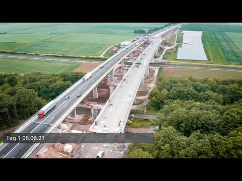 Querverschub der Talbrücke Rothof, A7