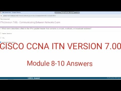 Cisco CCNA Module 8-10 Answers ITN Version 7.00 | ccna module 8-10 answers | module 8-10 answers