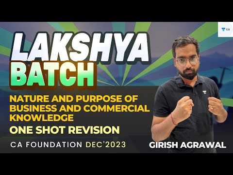 Nature and purpose of Business and commercial knowledge | CA Foundation Dec 23 | Girish Agrawal