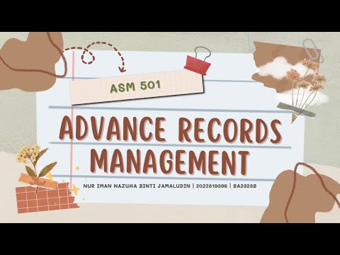 ASM 501 CHAPTER 1 : INTRODUCTION TO RECORDS MANAGEMENT