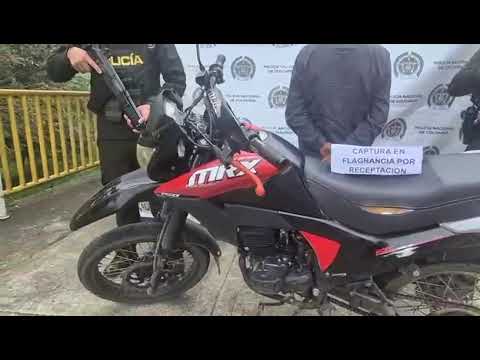 Captura por receptación y recuperación de motocicleta en la Sierra, Cauca
