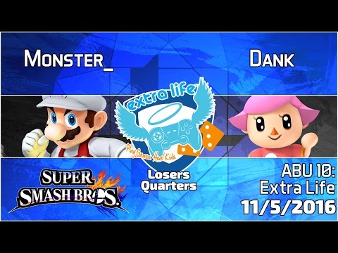 Extra Life: Monster_ (Mario) vs. Dank (Villager) - SSB4 Losers Quarters
