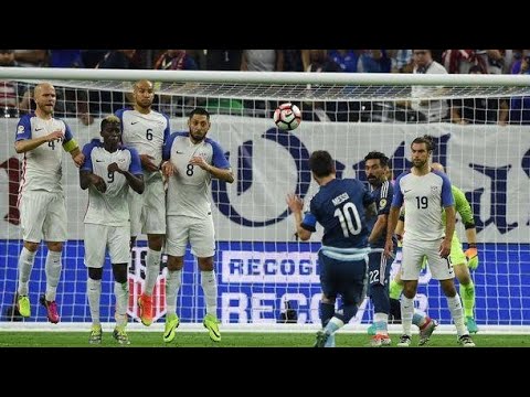 Lionel Messi scored from freekick! Best free kick Against USA
