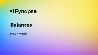 Balances in Fynapse: How it works