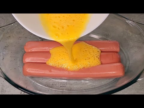 CENA SÚPER FÁCIL EN 5 MINUTOS ✅️  simplemente agregué huevos a las salchichas