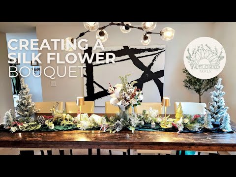 Creating a Silk Flower Winter Bouquet Centerpiece | How to Arrange a Christmas Flower Bouquet