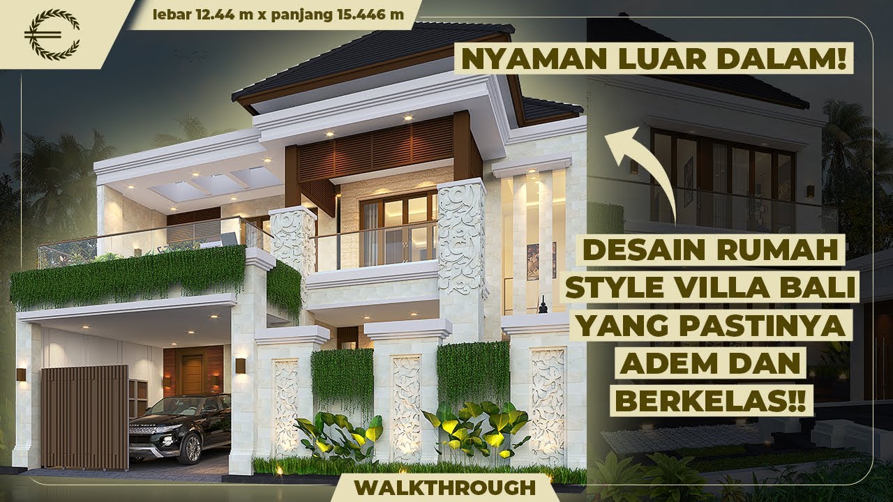 Video 3D Desain Rumah Villa Bali 2 Lantai Bapak Bayu - Denpasar, Bali
