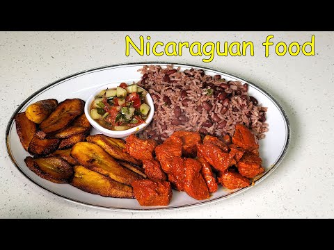Pork marinated in a delicious way.  Nicaraguan Food