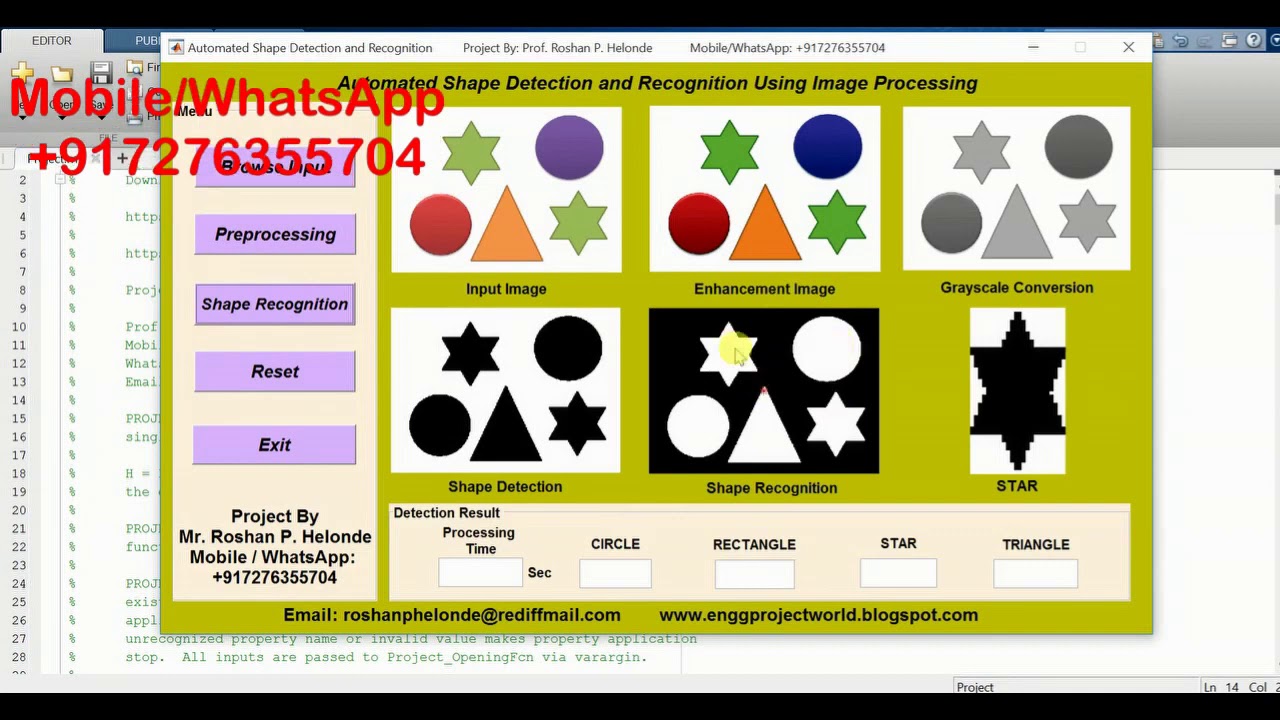 Shape Detection and Recognition Using MATLAB Project Source Code