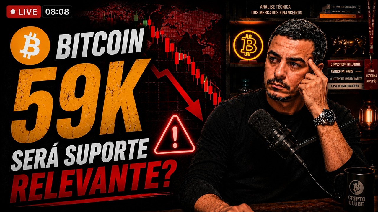 Bitcoin HOJE -59k Será SUPORTE NESSA SEMANA? - Analisando Ações Mercados e ETFs - Day Trade Cripto
