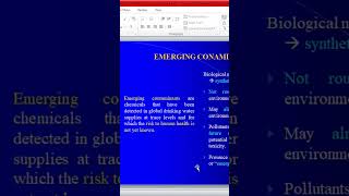 Emerging Contaminants In The Aquatic Environment by Mathan Ramesh, Ph.D #biology #dbt #science