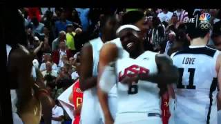 Lebron James dancing after winning 2012 Gold Medal at London Olympics