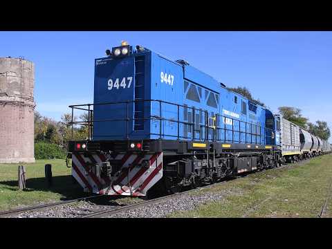 [4K] Tren cargado de Trenes Argentinos Cargas con la CRRC CDD-5A1 9447 pasando por Marcos Juárez!!!!