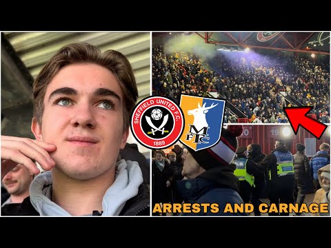 MANSFIELD FANS GO MENTAL, PYROS & FANS ARRESTED in Sheffield United 3-4 Mansfield 