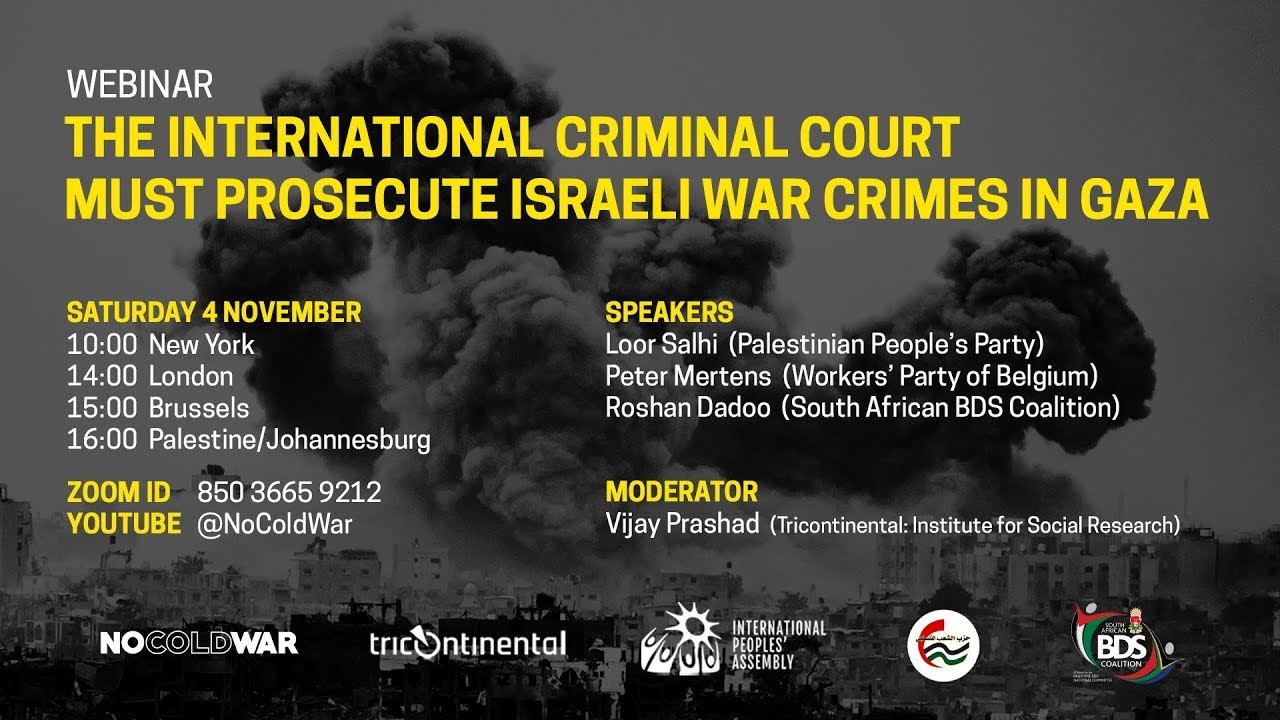 The International Criminal Court Must Prosecute Israeli War Crimes in Gaza - Online webinar