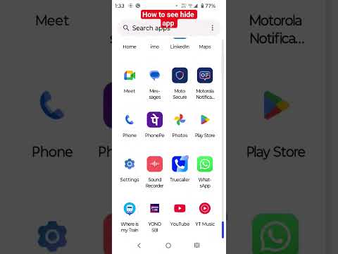 Moto g35 5G how to see hidden app