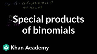 Special Products of Binomials