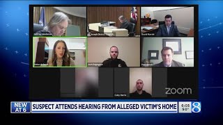 Assault suspect attends virtual hearing from accuser’s home
