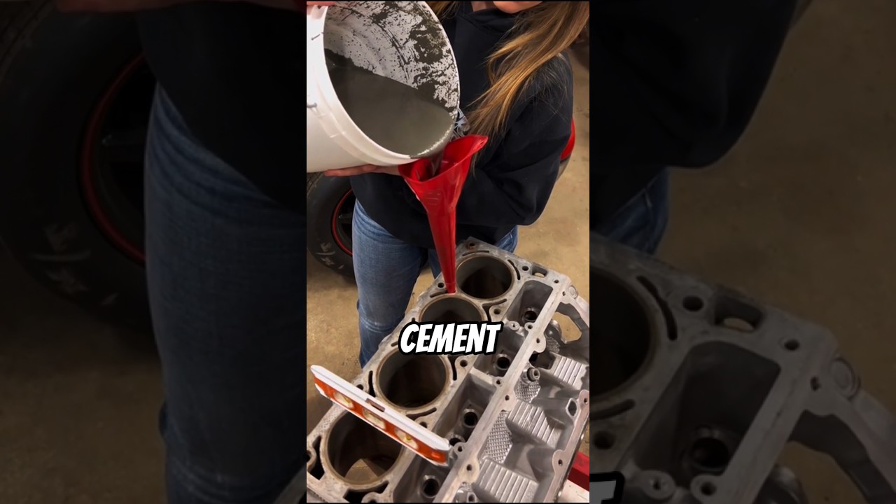 Why Car Guys Pour Cement in Their Engines – Explained in 60s