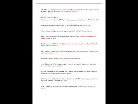 SOPHOS FIREWALL V19 5 EXAM 150 QUESTIONS AND CORRECT VERIFIED ANSWERS VERSION A GRADED WITH EXPERT F