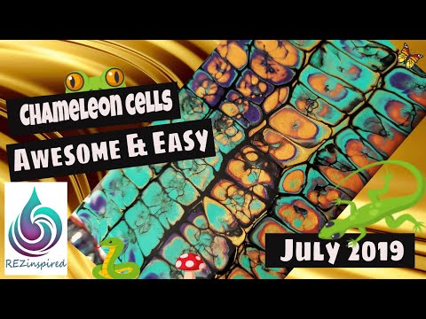 Chameleon Cells Swipe Paint & H20 Success! Acrylic Pour Painting Tutorial