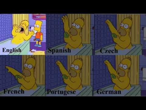 The Simpsons - Bart Hits Homer With A Chair in different languages  #thesimpsons