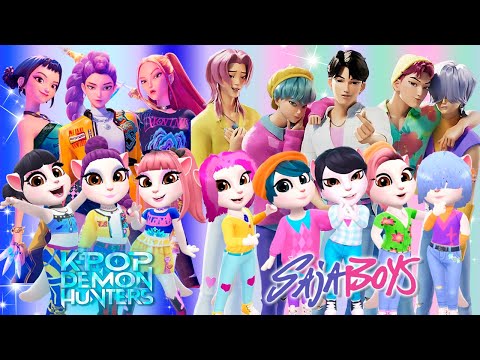 😈🎵 My Talking Angela 2 | K-POP DEMON HUNTERS VS  Saja Boys | New Cosplay | Makeover 🔥✨