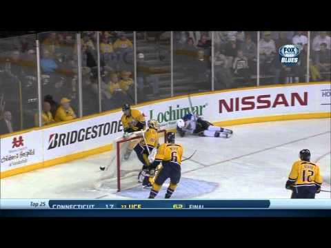 Patric Hornqvist boarding on Chris Stewart St. Louis Blues vs Nashville Predators 10/26/13 NHL