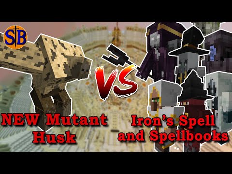 NEW Mutant Husk vs Iron's Spell and Spellbook's Mobs | Minecraft Mob Battle