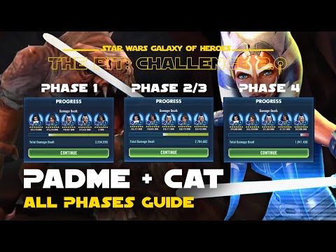 Padme + Commander Ahsoka Tano CAT - The Pit Challenge Rancor Raid cPit cRancor | SWGOH