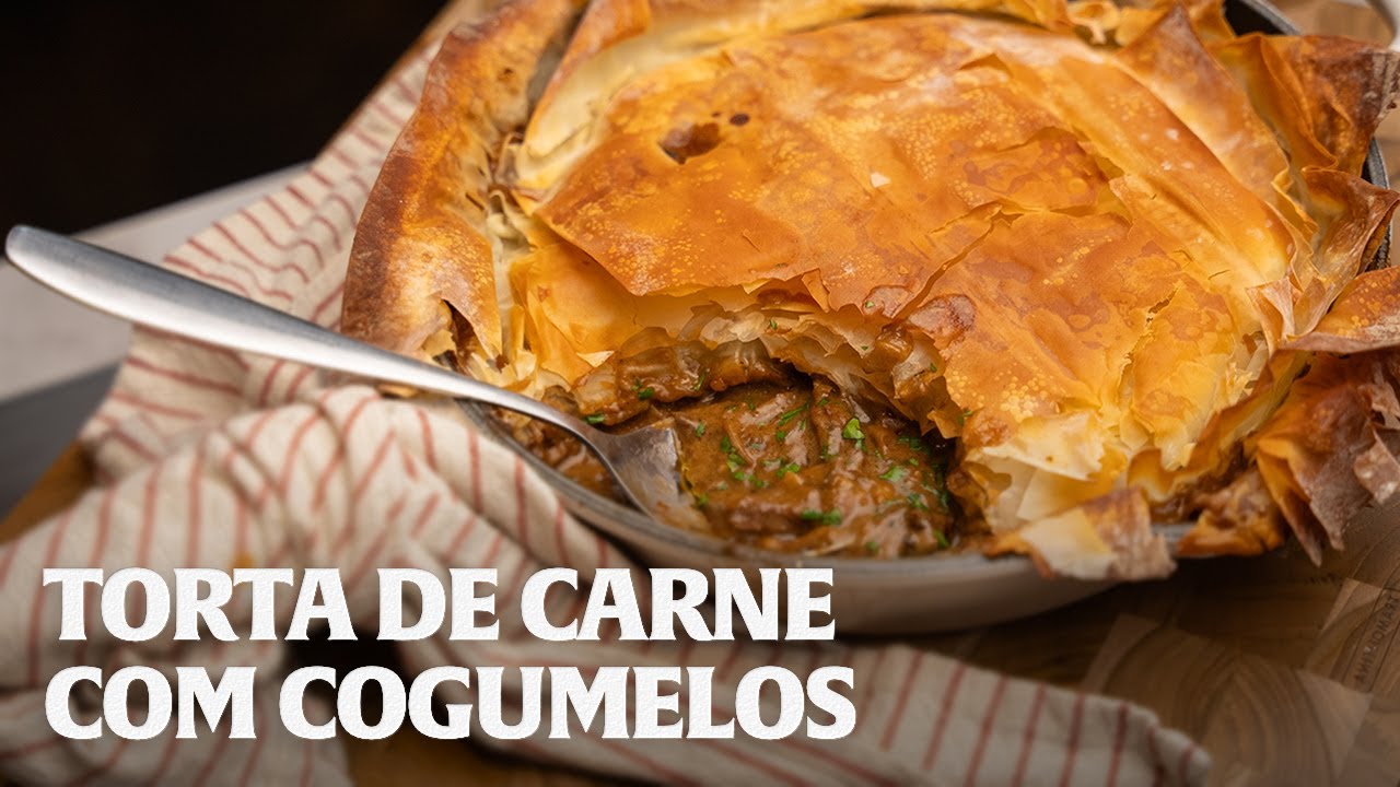 MEAT PIE COM CERVEJA PRETA E COGUMELOS!