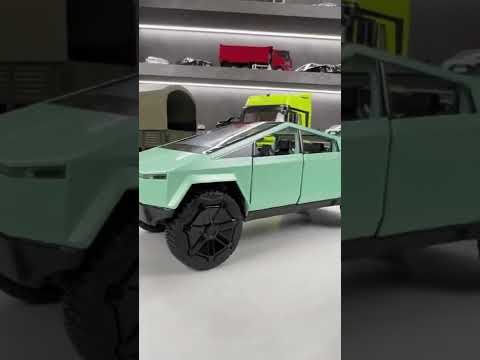 Green Tesla Cybertruck Car