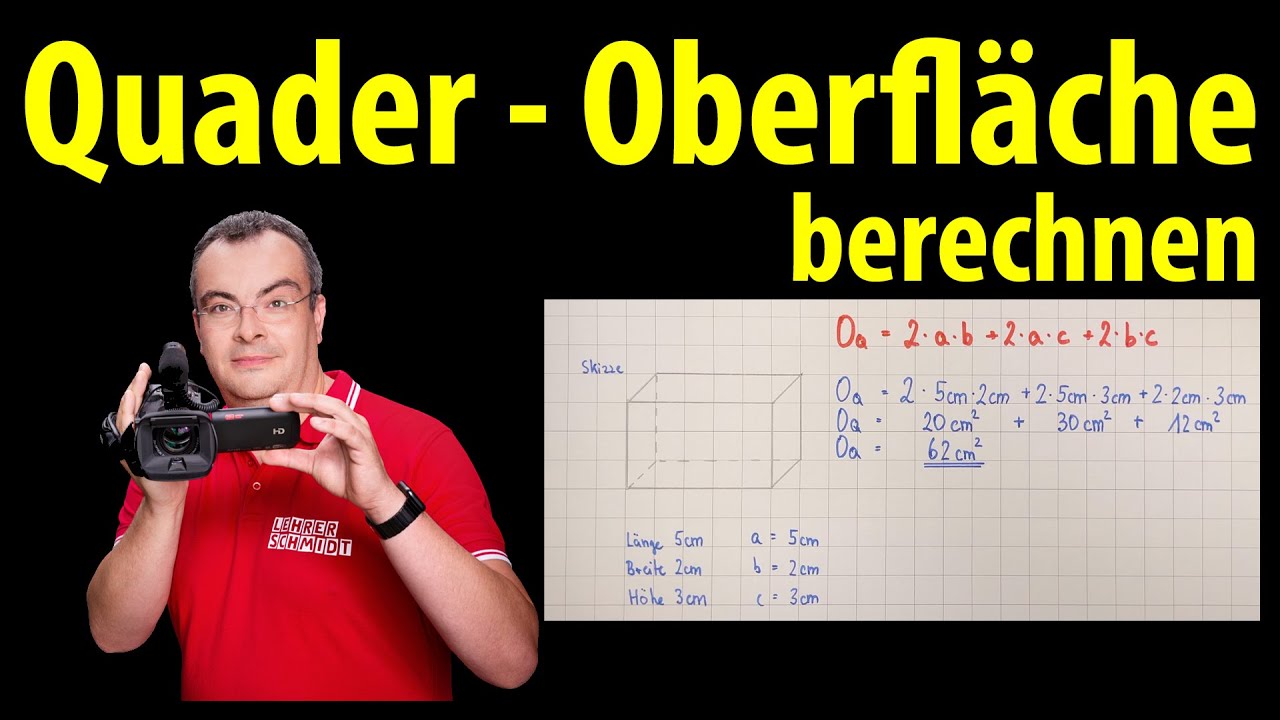 Quader - Oberfläche berechnen | Lehrerschmidt