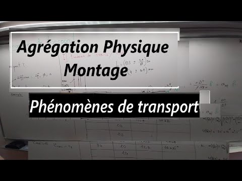 Oral d'Agrégation Physique – Phénomènes de Transport et Diffusion (Montage)