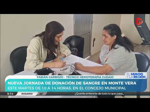 El próximo martes en Monte Vera: Nueva jornada de donación de sangre | Fabián Garbozo - CUDAIO