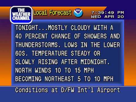 WeatherSTAR 4000 - Irving, TX - April 20th 2011 - NEW INTELLISTAR NARRATION TEST