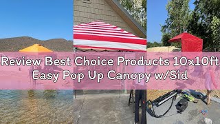 Review Best Choice Products 10x10ft Easy Pop Up Canopy w/Side Wall, 10 Pockets, Portable Carrying Ca